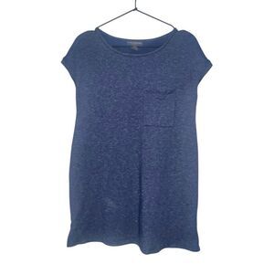 A Pea in the Pod Maternity Heatherd Blue Short Sleeve Pocket T-Shirt Size Small